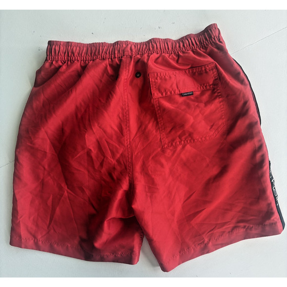 Calvin Klein Red & Black Men's Swim Trunks Baggies Shorts sz Medium - Picture 3 of 3